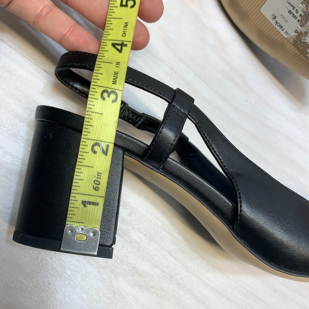 Michael Michael Kors Perla Flex Sling Pumps Women Size 8 Black Leather Slingback - Picture 9 of 10